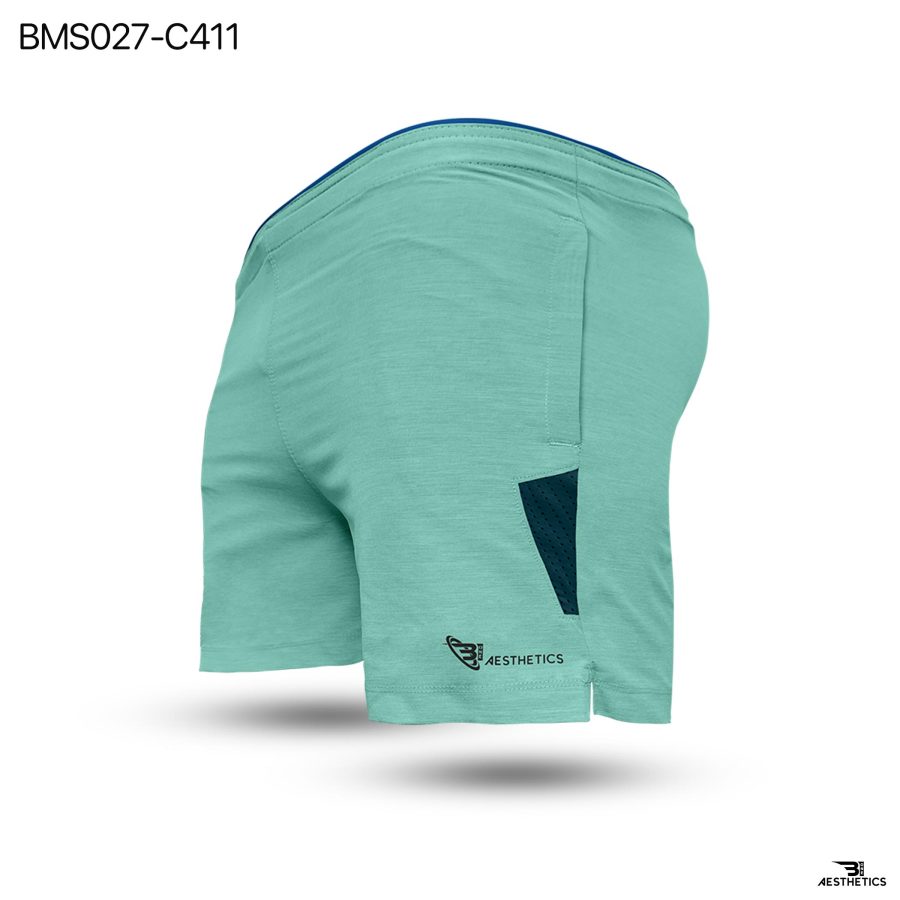 Colour Contrast Baby Blue Zipper Pocket Short