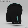black side contrast zipper short blue