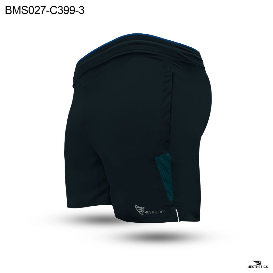 Colour Contrast Dark Blue Zipper Pocket Short