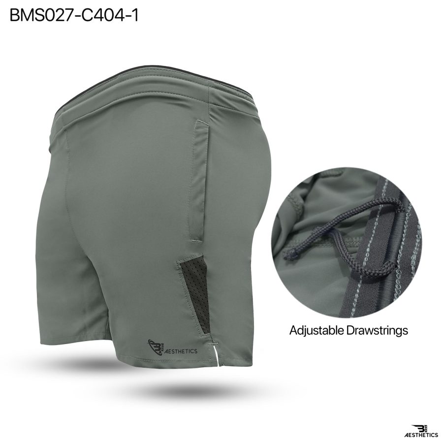 Colour Contrast Gray Zipper Pocket Shorts