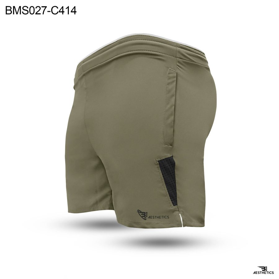 Colour Contrast Dusty Olive Zipper Pocket Short