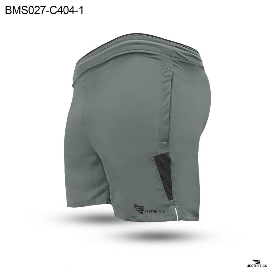 Colour Contrast Gray Zipper Pocket Shorts