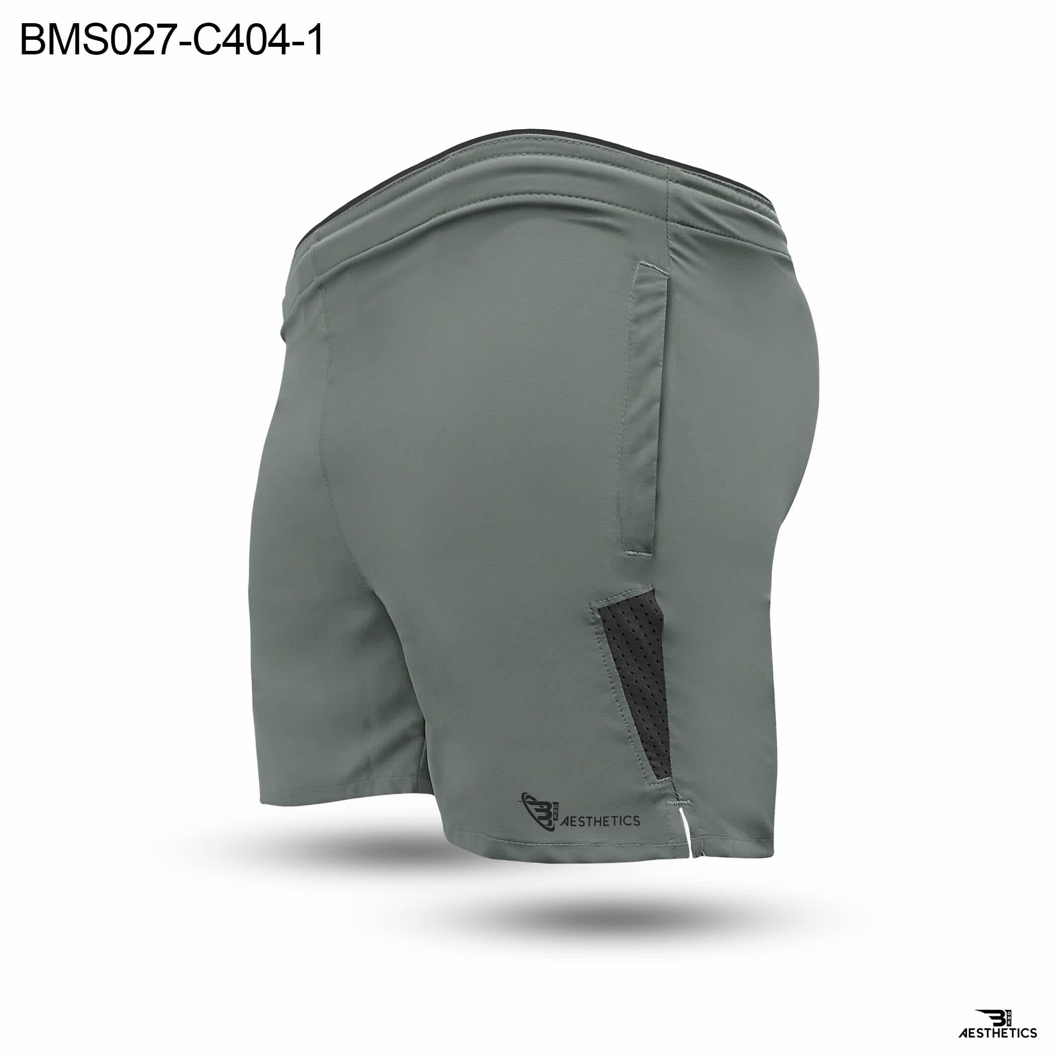 Colour Contrast Gray Zipper Pocket Shorts