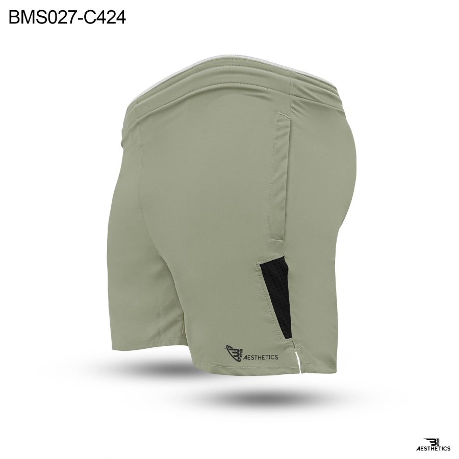 Colour Contrast Khaki Colour Zipper Pocket Short