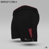 black side contrast zipper short red