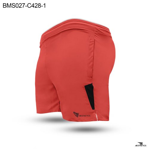Colour Contrast Neon Red Zipper Pocket Short