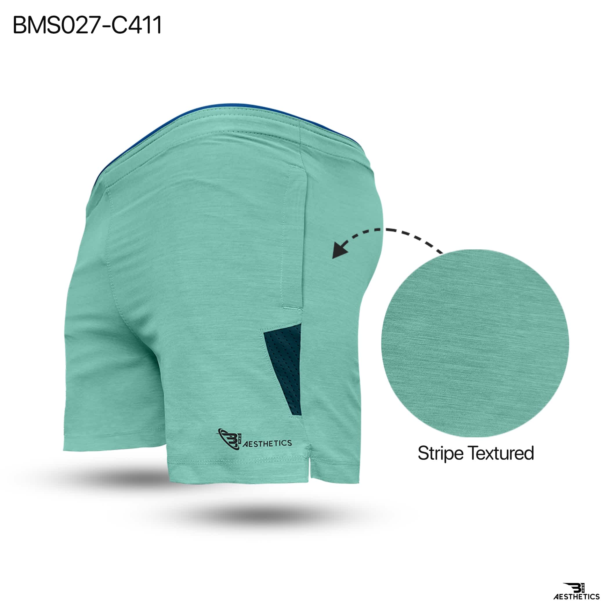 Colour Contrast Textured Zipper Pocket Shorts | Bms027-c411/9/8 - Image 5