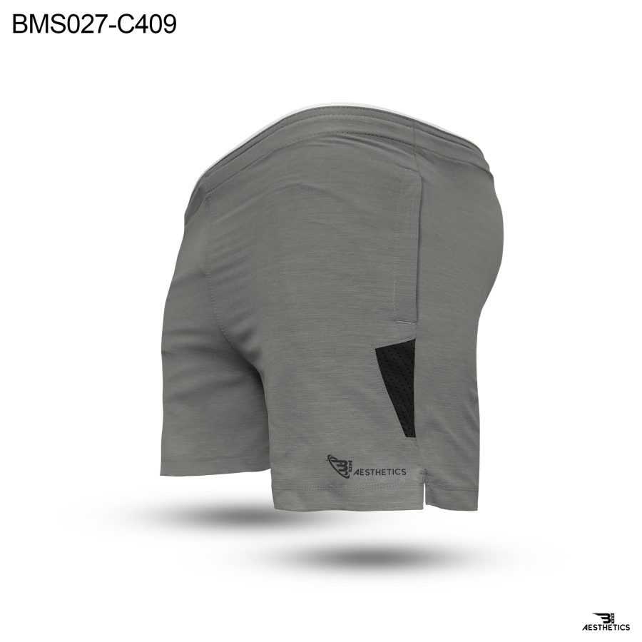 Colour Contrast Gray Zipper Pocket Short