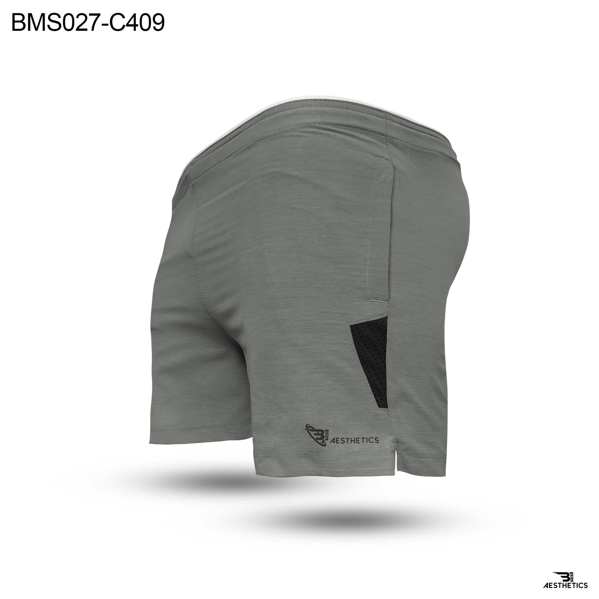 Colour Contrast Gray Zipper Pocket Short