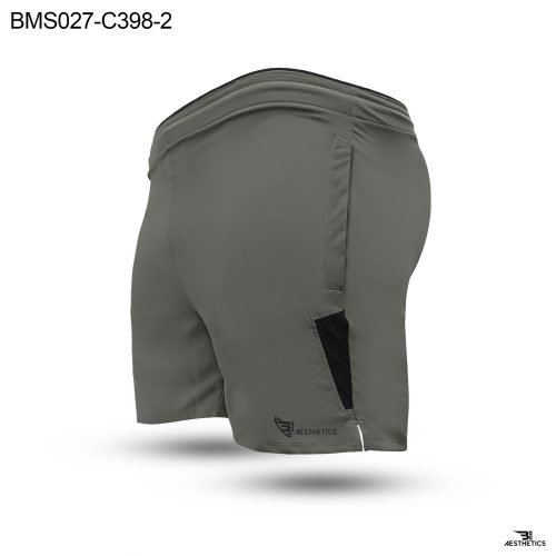 Colour Contrast Gray Zipper Pocket Shorts