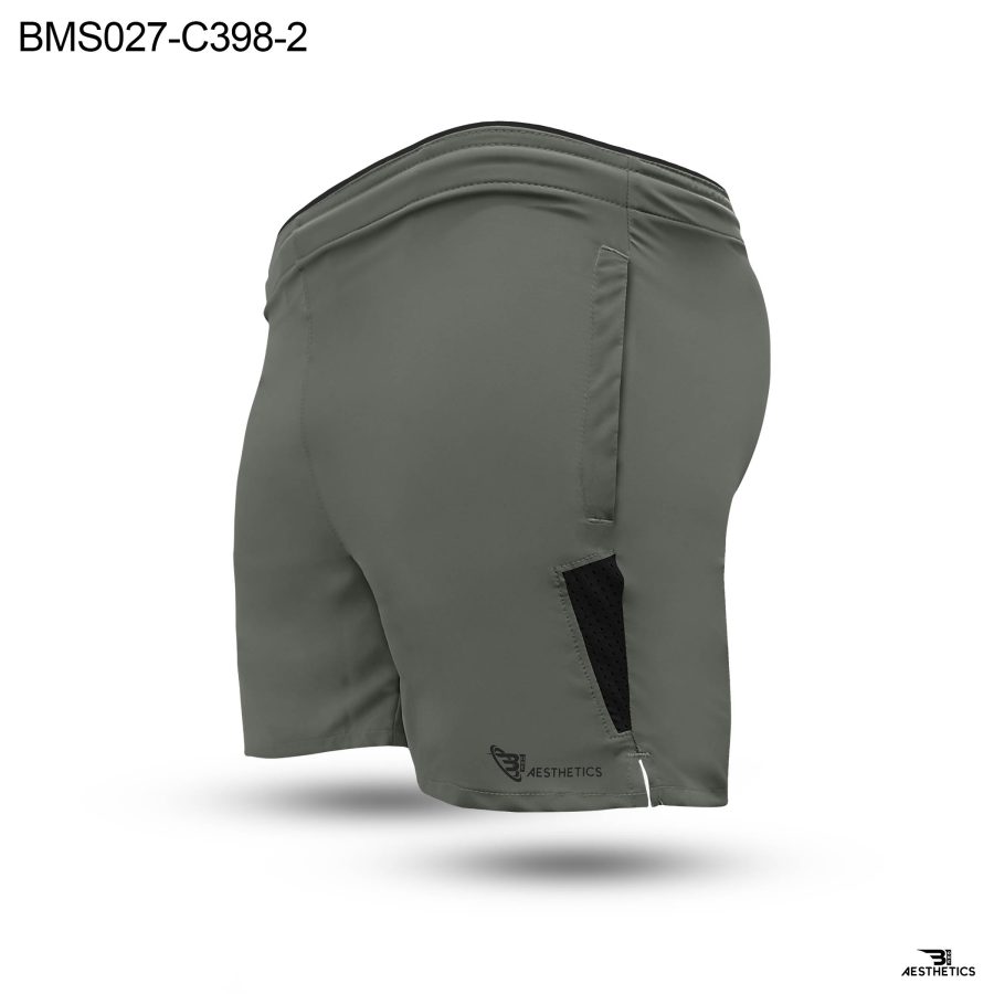 Colour Contrast Gray Zipper Pocket Shorts