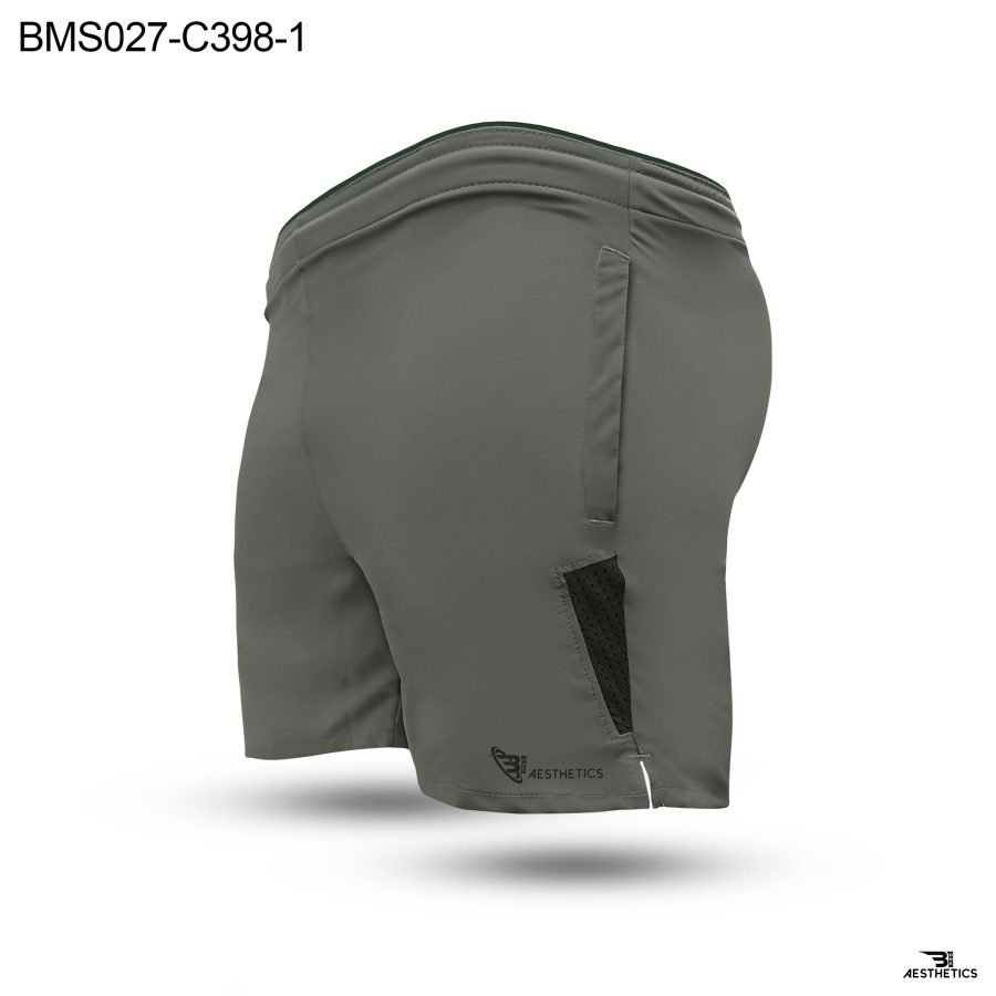 Colour Contrast Gray Zipper Pocket Shorts