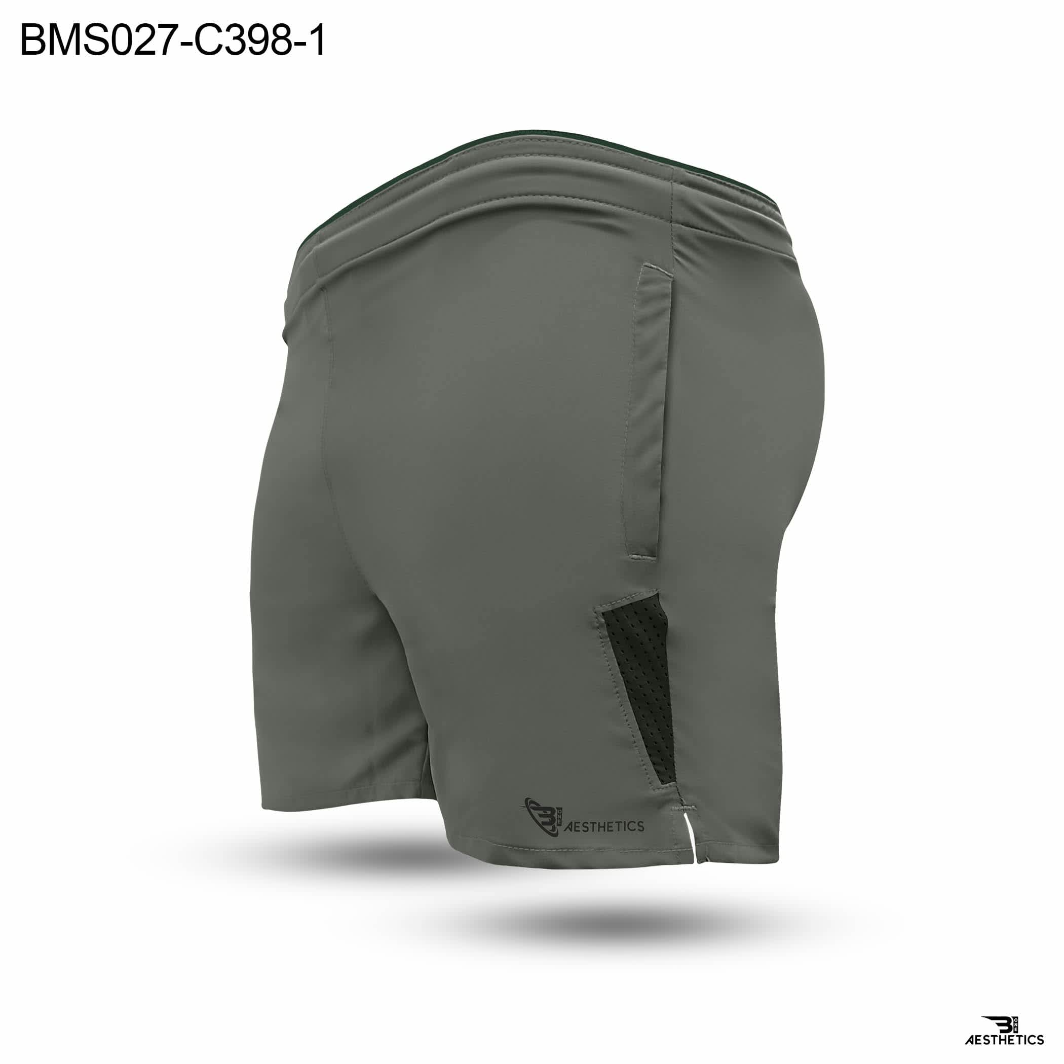 Colour Contrast Gray Zipper Pocket Shorts