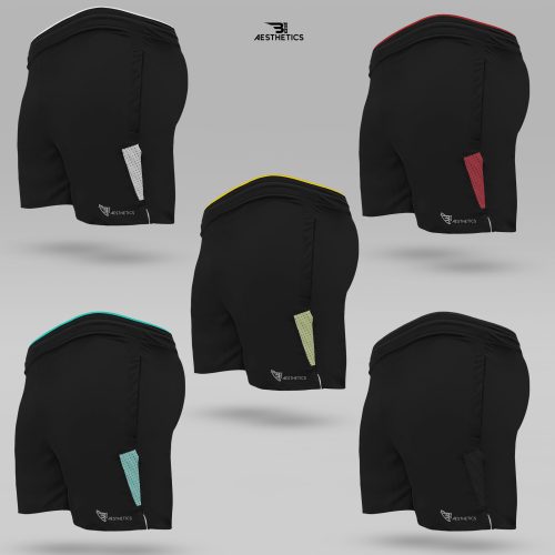 colour zipper short side contrast