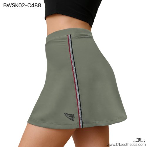 Archoke green Cord Contrast Tennis Skirt