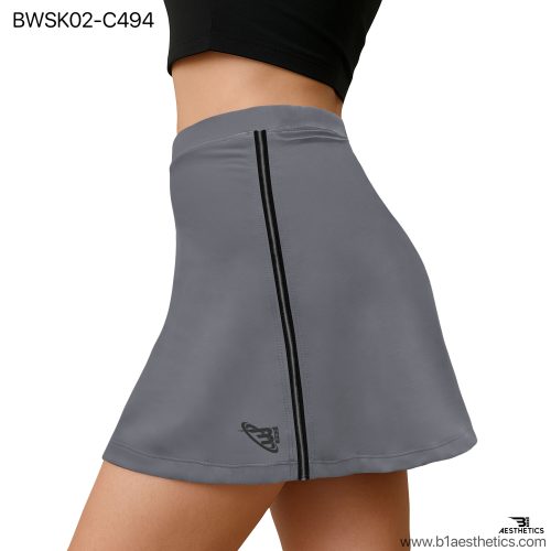 Gray Cord Contrast Tennis Skirt