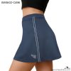 Steel Blue Cord Contrast Tennis Skirt