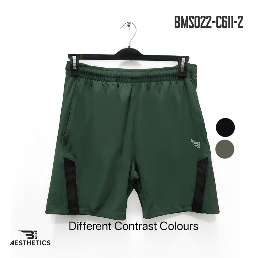 trekking green front contrast shorts