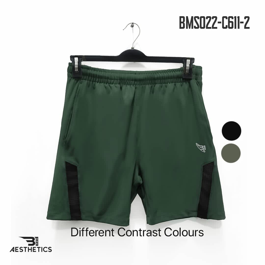 trekking green front contrast shorts
