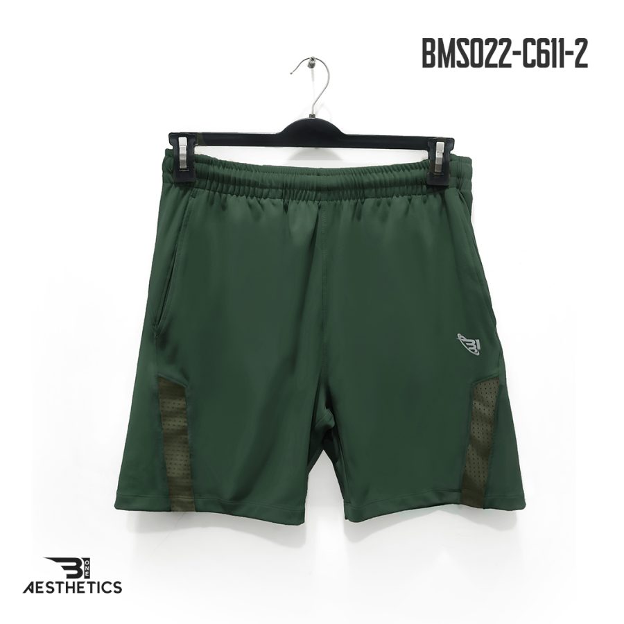 trekking green front contrast shorts