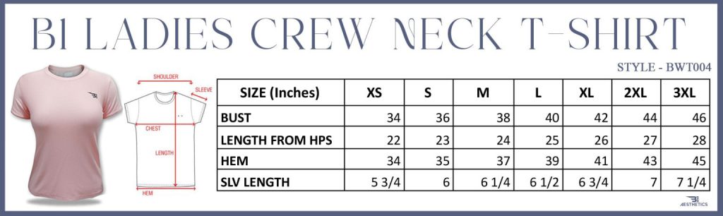 crew neck size chart