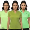 ladies collar tee - green