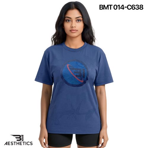 Women's Indigo Blue Crew Neck T-Shirt