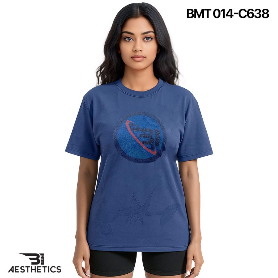 Women's Indigo Blue Crew Neck T-Shirt