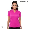 ladies collar tee - hot pink