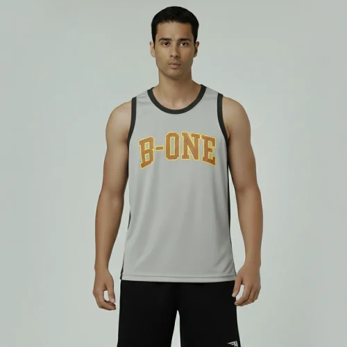 LIGHT GREY ORANGE black jersey