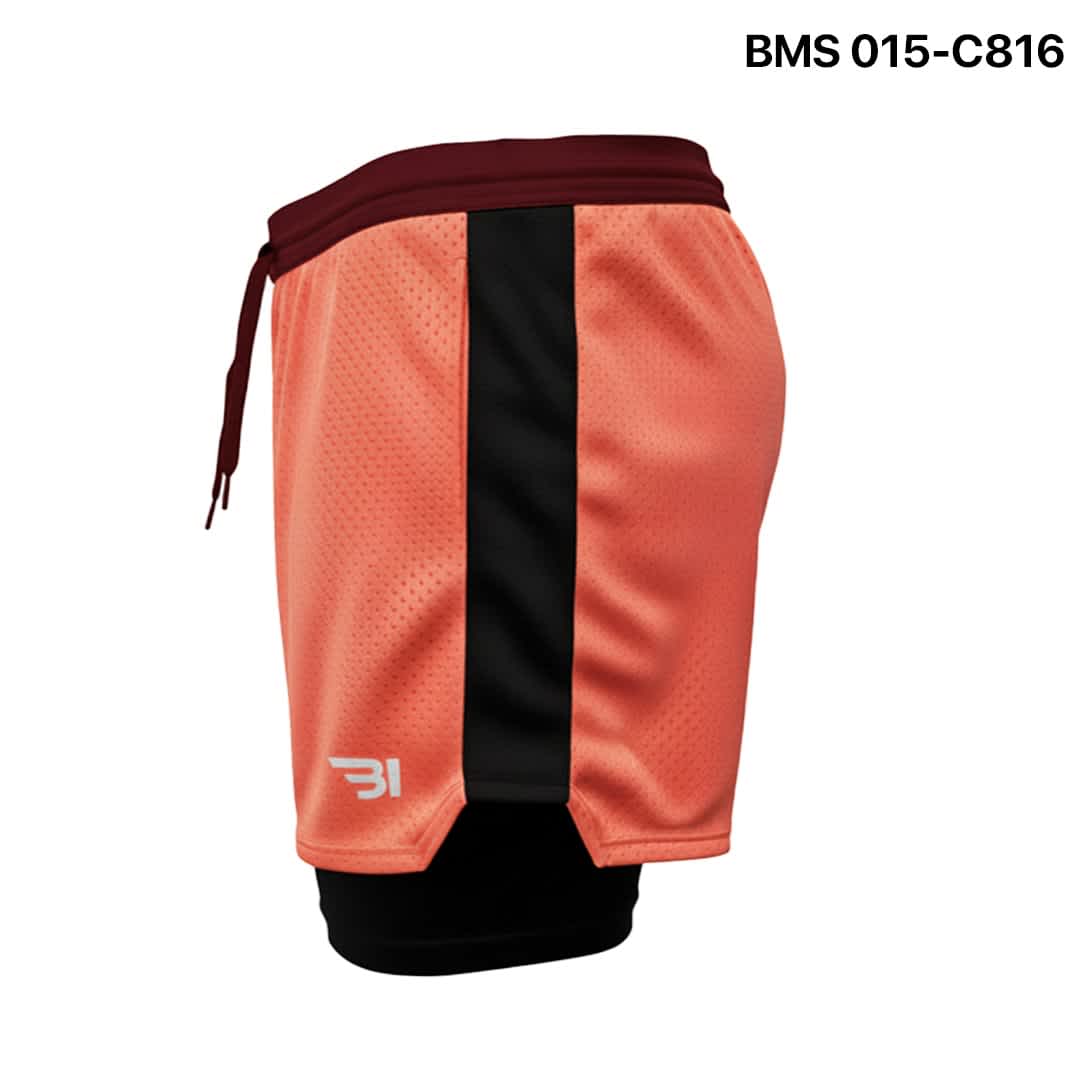 Running Short With Inner Tight - Orange Peach - Image 2