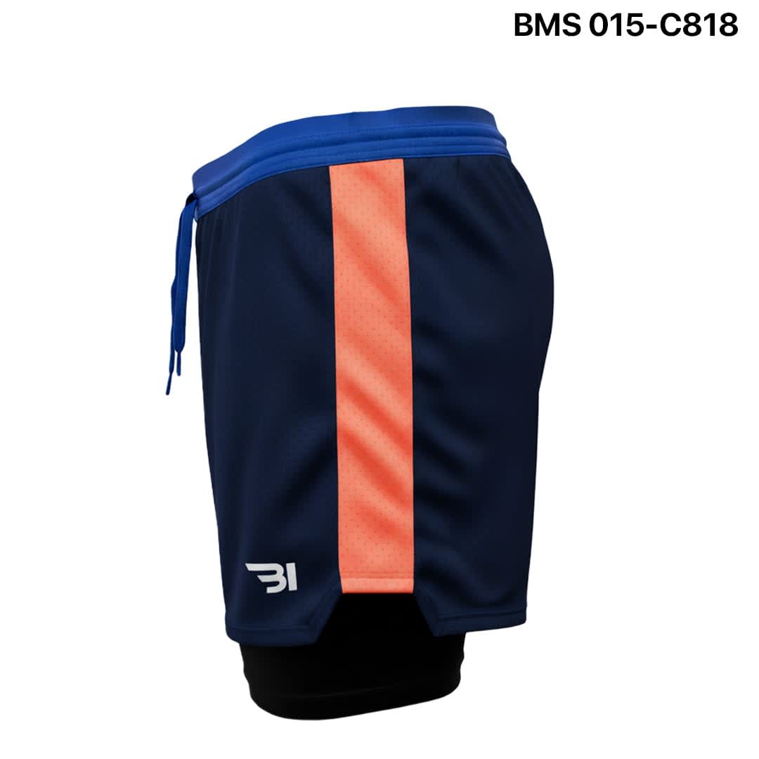 Running Short With Inner Tight - Navy Blue - Image 4