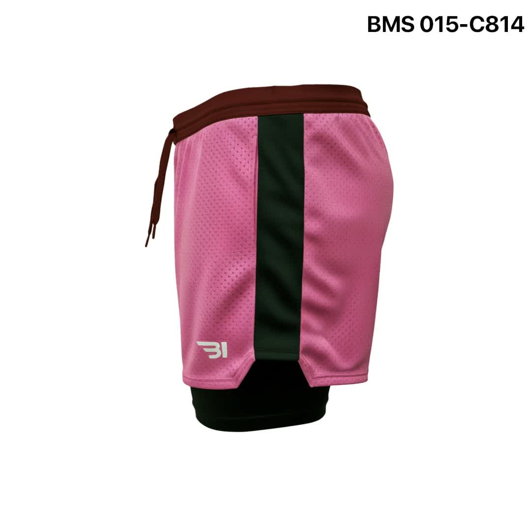 Running Short With Inner Tight - Salmon Pink - Image 2