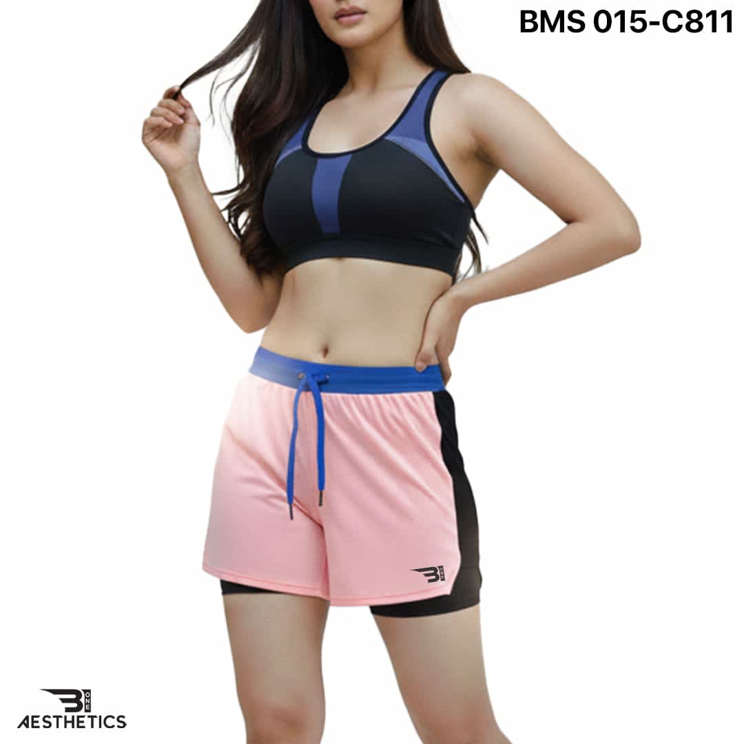 Running Short With Inner Tight - Baby Pink