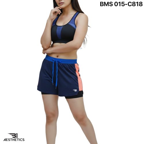 Running Short With Inner Tight - Navy Blue