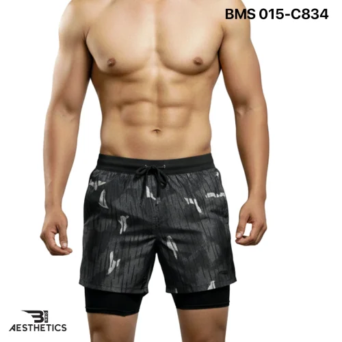 Running Short With Inner Tight - Urban Camouflage Pattern