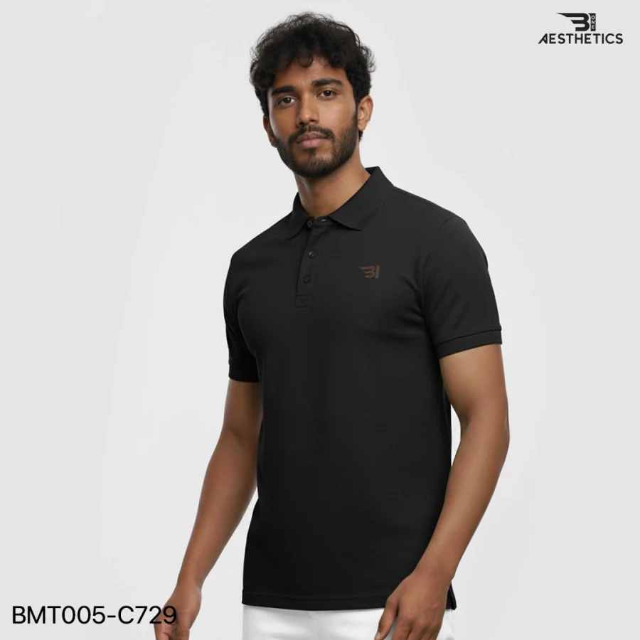 polo t-shirt - black