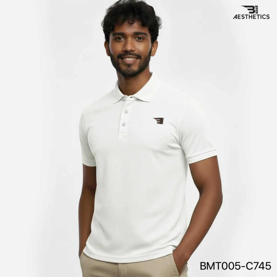 polo t-shirt - pearl white