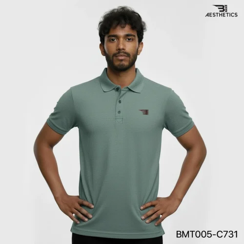 polo t-shirt - dark slate grey textured