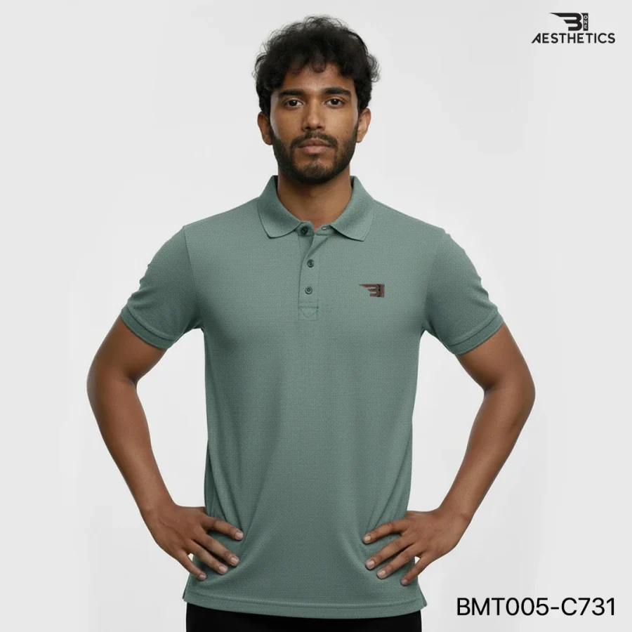 polo t-shirt - dark slate grey textured