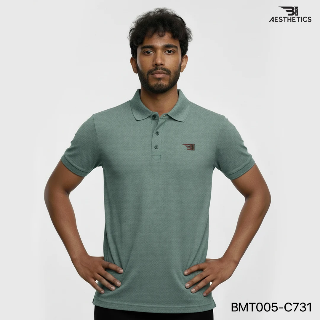 polo t-shirt - dark slate grey textured