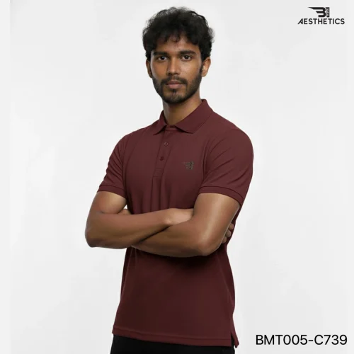 polo t-shirt - maroon