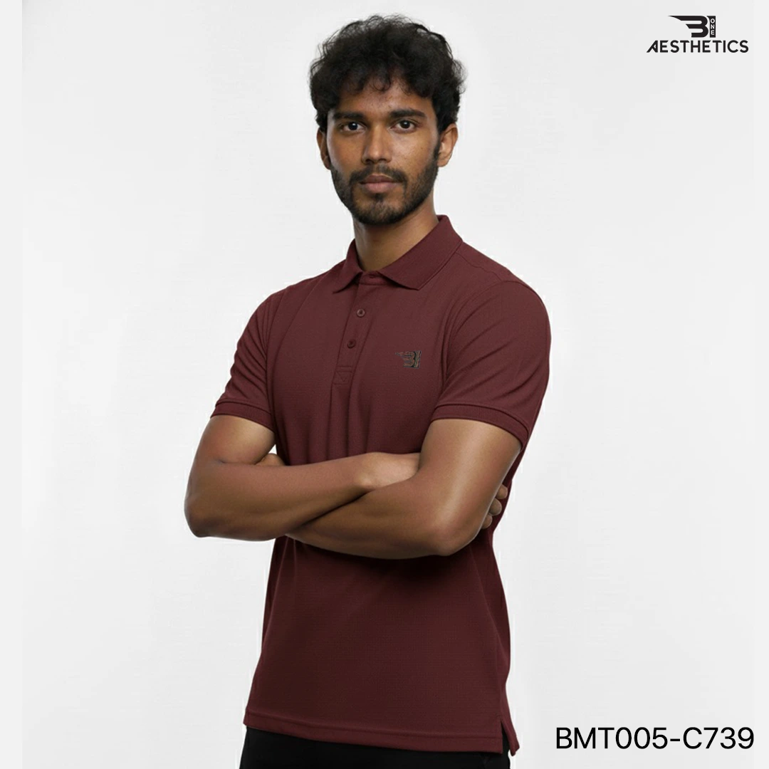 polo t-shirt - maroon