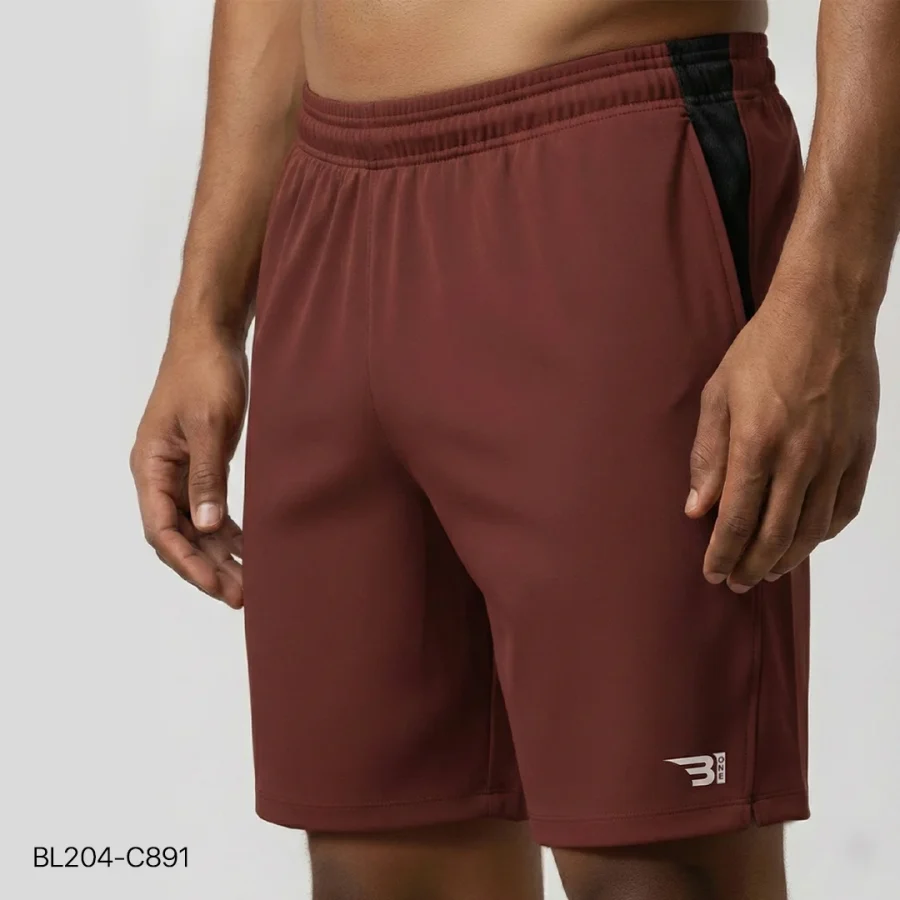 side contrast short - maroon