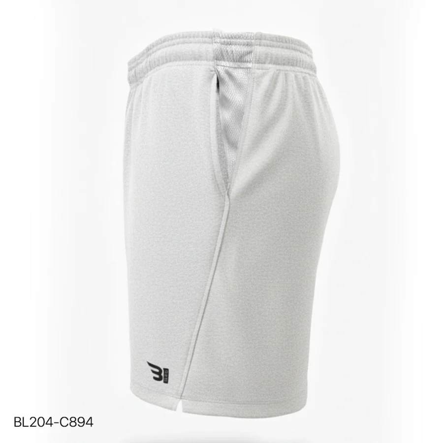 side contrast short - white heathered