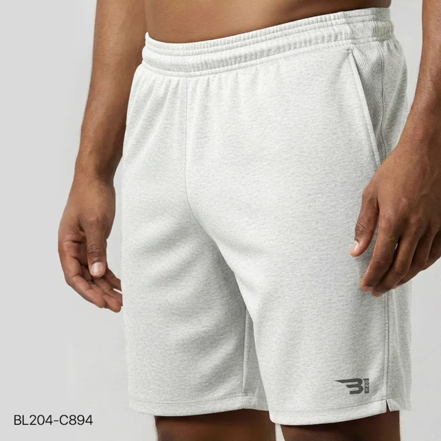 side contrast short - white heathered