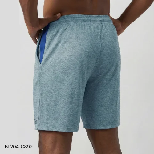 side contrast short - blue heathered