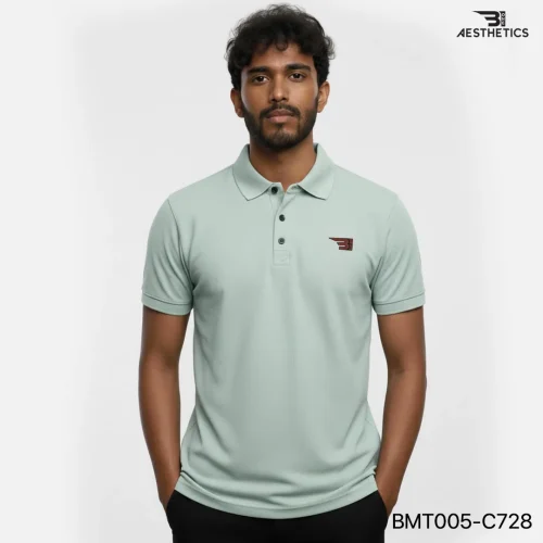 polo t-shirt - light mint grey