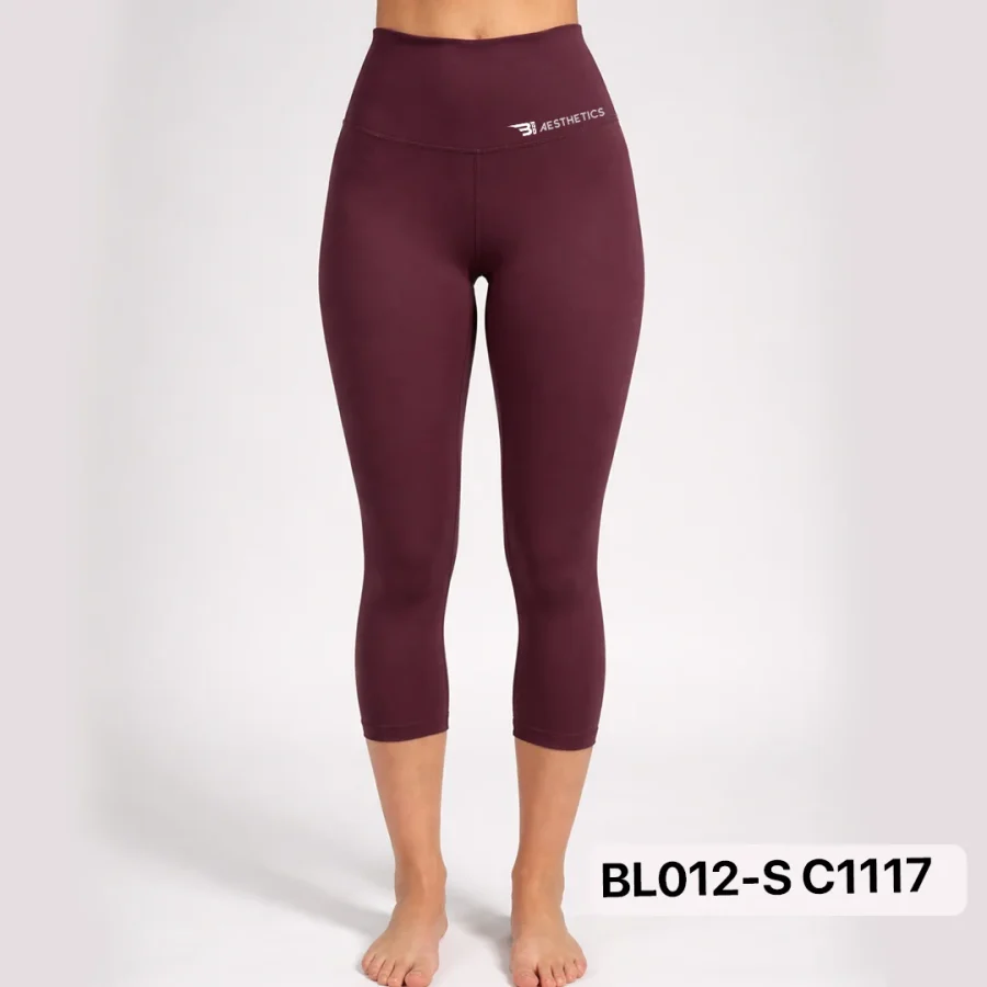 1 Knee Length Leggings - Maroon Gym Wear Sri Lanka