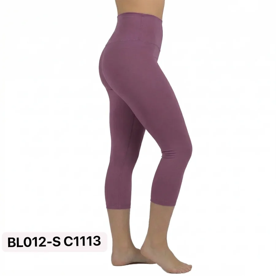 Lavender Knee Length Leggings High Waist Sport Tights